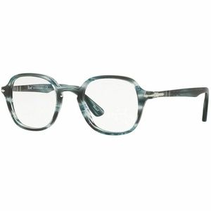 Persol Square Style Eyeglasses Striped Grey Color